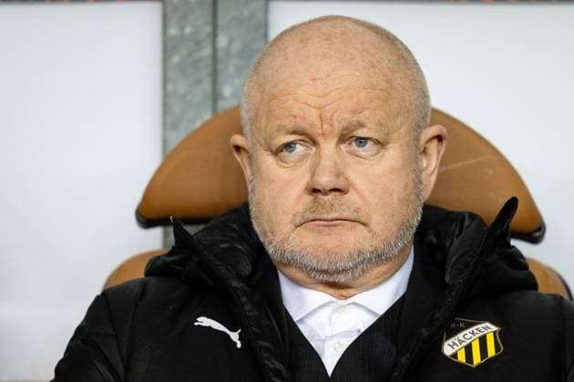 231214 Head coach Per-Mathias Hogmo of Häcken ahead of the UEFA Europa League match between Qarabag and Häcken on December 14, 2023 in Baku. Photo: Carl Sandin BILDBYRAN kod CS CS0469 fotboll football soccer fotball uefa europa league qarabag häcken bbeng Copyright: CARLxSANDIN BB231214CS035