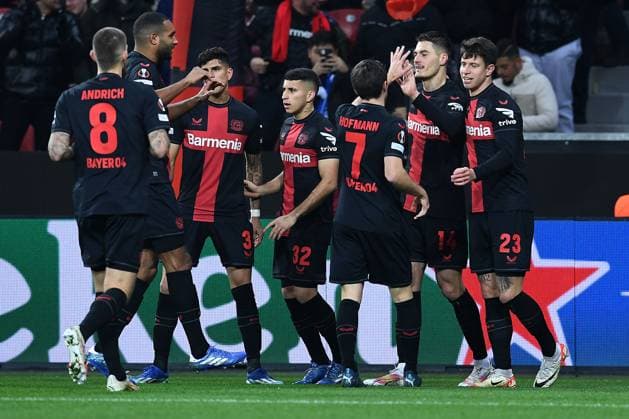 Fußball Europa League Gruppenphase 6. Spieltag Bayer 04 Leverkusen - Molde FK am 14.12.2023 in der BayArena in Leverkusen Torjubel zum 1:0 durch Patrik Schick ( Leverkusen )