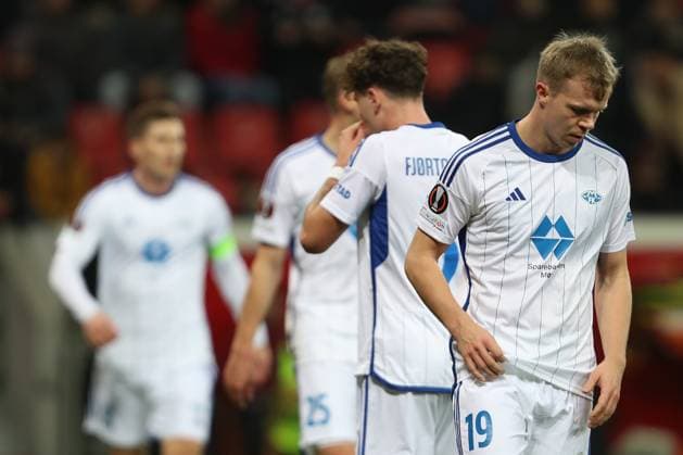 Germany, Leverkusen, 14.12.2023, BayArena, Bayer Leverkusen vs Molde FK - UEFA Europa League 2023 2024 - Group H, Eirik Haugan (Molde FK) looks dejected Leverkusen BayArena North Rhine-Westfalia Germany