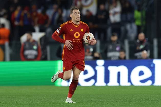 UEFA Europa League Group G AS Roma vs Sheriff Tiraspol Roma™s Italian forward Andrea Belotti celebrates after scoring a goal during UEFA Europa League Group G match between AS Roma vs Sheriff Tiraspol at Olimpico stadium on December 14, 2023 in Rome, Italy. ABPH9514 Copyright: xAntonioxBalascox