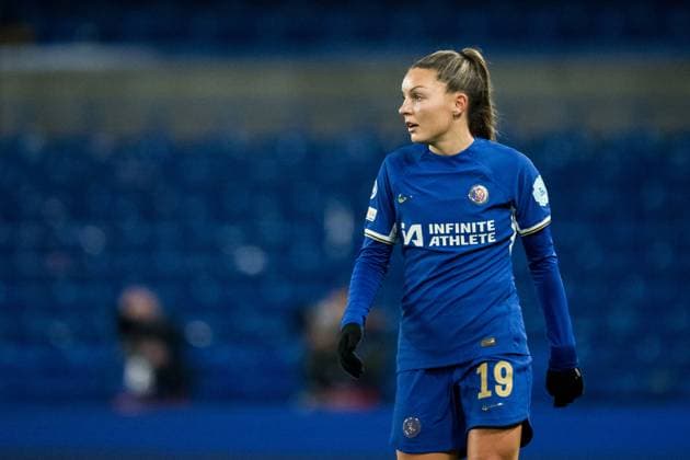 231214 Johanna Rytting Kaneryd of Chelsea during the UEFA Women s Champions League football match between Chelsea and Häcken on December 14, 2023 in London. Photo: Mathias Bergeld BILDBYRAN kod MB MB0807 fotboll football soccer fotball champions league chelsea häcken dam bbeng bbauto Copyright: MATHIASxBERGELD BB231214MB030