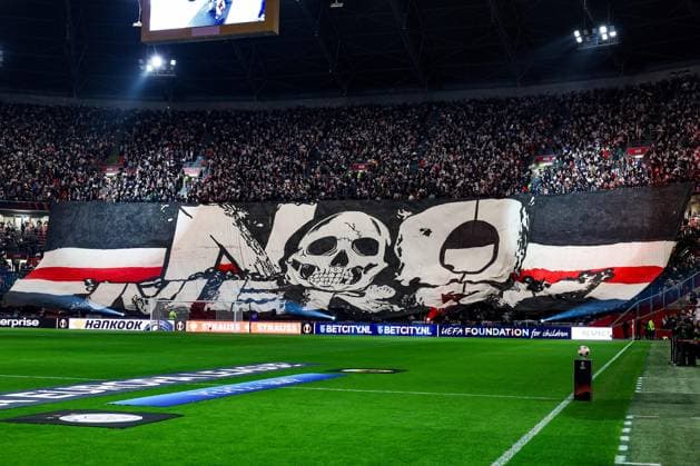AMSTERDAM, 14-12-2023 , JohanCruyff Arena, Europa League Football season 2023 2024. Banner during the match Ajax - AEK Athens. Ajax - AEK Athens  x23520700x Copyright:
