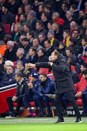 AMSTERDAM, 14-12-2023 , JohanCruyff Arena, Europa League Football season 2023 2024. Ajax coach trainer John van t Schip coaching on the side line during the match Ajax - AEK Athens. Ajax - AEK Athens  x23520847x Copyright: