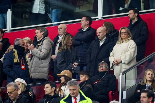 AMSTERDAM, 14-12-2023 , JohanCruyff Arena, Europa League Football season 2023 2024. Jan van Halst and Michael van Praag on the stand during the match Ajax - AEK Athens. Ajax - AEK Athens  x23520929x Copyright: