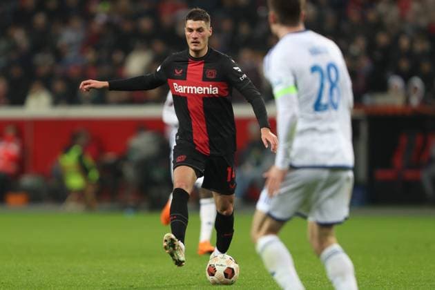 Germany, Leverkusen, 14.12.2023, BayArena, Bayer Leverkusen vs Molde FK - UEFA Europa League 2023 2024 - Group H, Patrick Schick (Bayer 04 Leverkusen) controls the ball Leverkusen BayArena North Rhine-Westfalia Germany