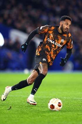 Brighton v Marseille 14 December 2023, Brighton - UEFA EUROPA League, Group B - Brighton & Hove Albion v Olympique de Marseille - Pierre-Emerick Aubameyang of Olympique de Marseille - Photo: Charlotte Wilson Offside. Brighton UK Copyright: xCharlottexWilsonx xOffsidexOffside