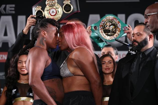 Sport Themen der Woche KW50 Sport Bilder des Tages Weigh In,December 14 2023,Caribe Royale Resort,Orlandos,Orlando,Floridas,Florida,MVP Promotions,Franchon Crews-Dezurn,Shadasia Green Orlando Florida USA Copyright: xTomxHoganx JakePaulAugustWeighIn_Hoganphotos2725