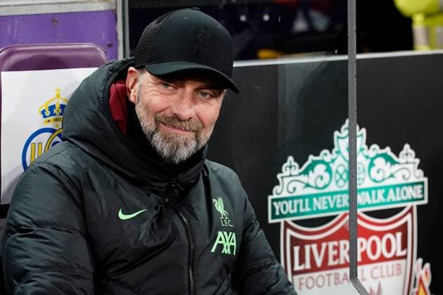 Sport Bilder des Tages Liverpool coach Jurgen Klopp Union Saint-Gilloise v Liverpool, UEFA Europa League, Group E, Football, Lotto Park, Brussels, Belgium - 14 Dec 2023 EDITORIAL USE ONLY No use with unauthorised audio, video, data, fixture lists, club league logos or live services. Online in-match use limited to 120 images, no video emulation. No use in betting, games or single club league player publications.  Copyright: xDavexWinter Shutterstockx 14254246de