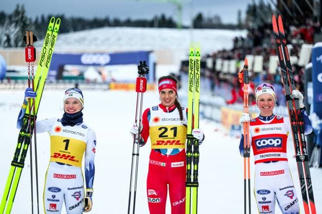 Sport Themen der Woche KW50 231215 Linn Svahn of Sweden, Kristine Stavaas Skistad of Norway and Emma Ribom of Sweden celebrate after the Women s Cross Country Skiing Sprint final during the FIS Cross-Country World Cup on December 15, 2023 in Trondheim. Photo: Marius Simensen BILDBYRAN COP 238 MM0027 skidor cross-country skiing langrenn world cup trondheim womens sprint bbeng jubel sverige norge *** 231215 Linn Svahn of Sweden, Kristine Stavaas Skistad of Norway and Emma Ribom of Sweden celebrate after the Women s Cross Country Skiing Sprint final during the FIS Cross Country World Cup on December 15, 2023 in Trondheim Photo Marius Simensen BILDBYRAN COP 238 MM0027 skidor cross country skiing langrenn world cup trondheim womens sprint bbeng jubel sverige norge  Copyright: MARIUSxSIMENSEN BB231215BB749