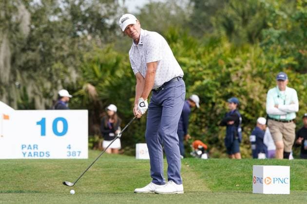 December 15, 2023, Orlando, Florida, USA: Steve Stricker tees off the 10th hole during the 2023 PNC Championship Pro-Am at Ritz-Carlton Golf Club. Orlando USA - ZUMAw109 20231215_fap_w109_010 Copyright: xDebbyxWongx