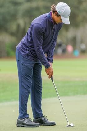 December 15, 2023, Orlando, Florida, USA: Charlie Woods lines up a putt on the 9th green during the 2023 PNC Championship Pro-Am at Ritz-Carlton Golf Club. Orlando USA - ZUMAw109 20231215_fap_w109_014 Copyright: xDebbyxWongx