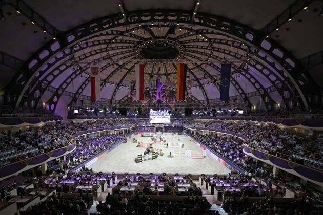 Sport Themen der Woche KW50 Hallenübersicht, Festhallenpanorama, Festhalle, Emotionen, 50. Internationales Festhallen Reitturnier Frankfurt, 50. IFRF, Reitturnier, , 16.12.2023, - *** Hall overview, Festhalle panorama, Festhalle, Emotions, 50 International Festhalle Riding Tournament Frankfurt, 50 IFRF, Riding Tournament, , 16 12 2023,