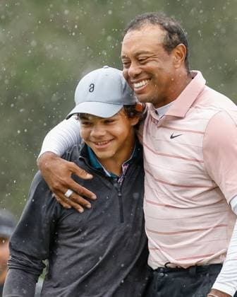 December 16, 2023: Tiger Woods and Charlie Woods after Round One of the PNC Championship golf tournament at the Ritz-Carlton Golf Club in Orlando, Florida. CSM Orlando United States of America - ZUMAc04_ 20231216_zma_c04_138 Copyright: xDarrenxLeex