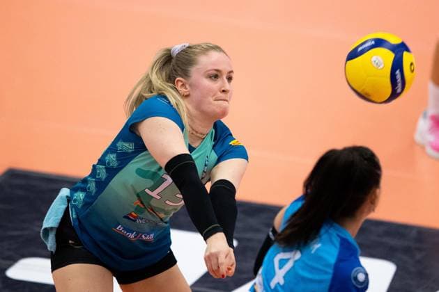 2. Bundesliga Frauen Pro: Schwarz-Weiss Erfurt vs. SSC Freisen; Erfurt; 16.12.2023 Lena Zewe ( 13; SSC Freisen) 2. Bundesliga Frauen Pro: Schwarz-Weiss Erfurt vs. SSC Freisen; Riethsporthalle Erfurt; 16.12.2023 Copyright: xBEAUTIFULxSPORTS Duehringx