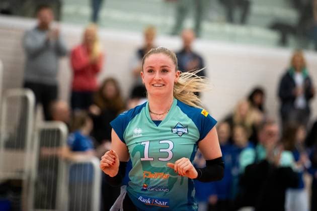 2. Bundesliga Frauen Pro: Schwarz-Weiss Erfurt vs. SSC Freisen; Erfurt; 16.12.2023 Lena Zewe ( 13; SSC Freisen) 2. Bundesliga Frauen Pro: Schwarz-Weiss Erfurt vs. SSC Freisen; Riethsporthalle Erfurt; 16.12.2023 Copyright: xBEAUTIFULxSPORTS Duehringx