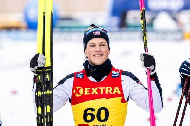 Bilder des Jahres 2023, Sport 12 Dezember Sport Themen der Woche KW50 231217 Johannes Hosflot Klaebo of Norway celebrates after Men s Cross Country Skiing 10 km free technique interval start during the FIS Cross-Country World Cup on December 17, 2023 in Trondheim. Photo: Marius Simensen BILDBYRAN COP 238 MM0026 skidor cross-country skiing langrenn fis world cup trondheim mens 10 km free technique bbeng jubel *** 231217 Johannes Hosflot Klaebo of Norway celebrates after Mens Cross Country Skiing 10 km free technique interval start during the FIS Cross Country World Cup on December 17, 2023 in Trondheim Photo Marius Simensen BILDBYRAN COP 238 MM0026 skidor cross country skiing langrenn fis world cup trondheim mens 10 km free technique bbeng jubel  Copyright: MARIUSxSIMENSEN BB231217BB649