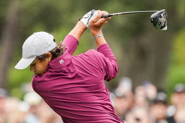 December 17, 2023, Orlando, Florida, USA: Charlie Woods tees off the first hole during the final round of the 2023 PNC Championship at Ritz-Carlton Golf Club. Orlando USA - ZUMAw109 20231217_fap_w109_012 Copyright: xDebbyxWongx