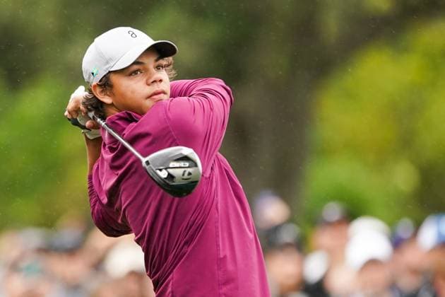 December 17, 2023, Orlando, Florida, USA: Charlie Woods tees off the first hole during the final round of the 2023 PNC Championship at Ritz-Carlton Golf Club. Orlando USA - ZUMAw109 20231217_fap_w109_024 Copyright: xDebbyxWongx