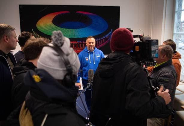 Fussball, Herren, Saison 2023 24, 2. Bundesliga, Hertha BSC, Training, Medienrunde mit Trainer Pal Dardai (Hertha BSC), 18.12. 2023,