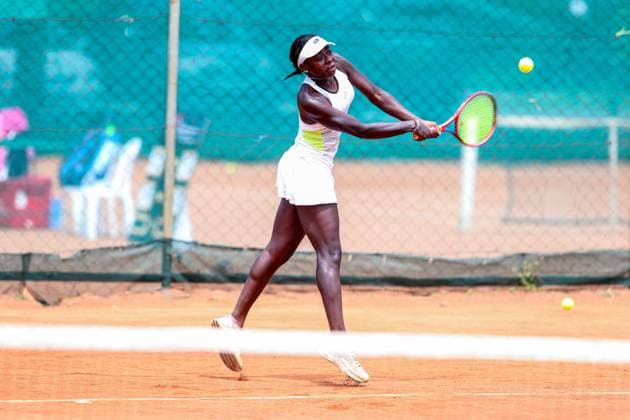 RECORD DATE NOT STATED NAIROBI, KENYA - 19; Angella Okutoyi of Kenya during ITF Women (W25) World Tennis Tour at Nairobi Club on December 19, 2023 in Nairobi, Kenya. Photo by Chris Omollo Copyright: xx