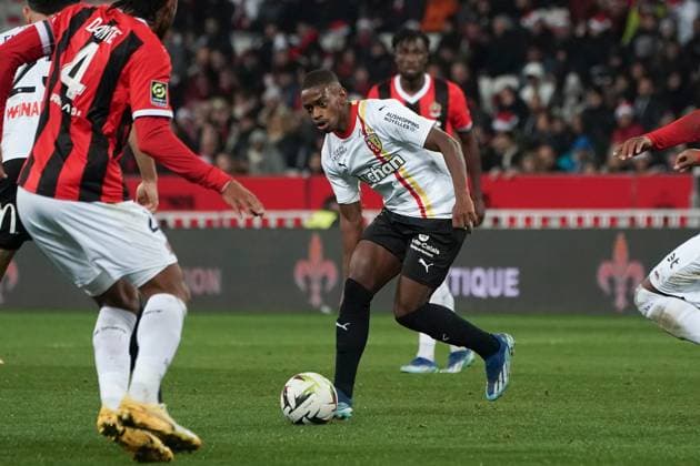 Wesley Said (RC Lens) FOOTBALL : OGC Nice vs RC Lens - Ligue 1 Uber Eats - Nice - 20 12 2023 NorbertScanella Panoramic 