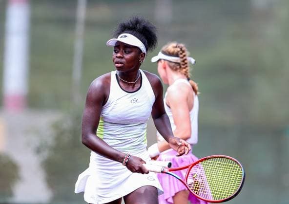 RECORD DATE NOT STATED NAIROBI, KENYA - 19; Angella Okutoyi of Kenya during ITF Women (W25) World Tennis Tour at Nairobi Club on December 19, 2023 in Nairobi, Kenya. Photo by Chris Omollo Copyright: xx
