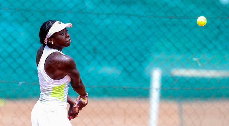 RECORD DATE NOT STATED NAIROBI, KENYA - 19; Angella Okutoyi of Kenya during ITF Women (W25) World Tennis Tour at Nairobi Club on December 19, 2023 in Nairobi, Kenya. Photo by Chris Omollo Copyright: xx
