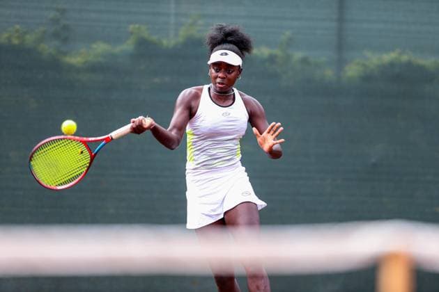 RECORD DATE NOT STATED NAIROBI, KENYA - 19; Angella Okutoyi of Kenya during ITF Women (W25) World Tennis Tour at Nairobi Club on December 19, 2023 in Nairobi, Kenya. Photo by Chris Omollo Copyright: xx