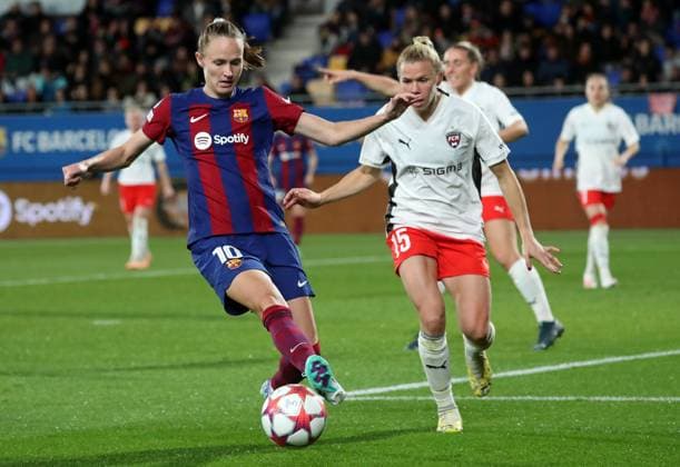 FC Barcelona, Barca v FC Rosengard: Group A - UEFA Women s Champions League 2023 24 Caroline Graham Hansen is playing in the match between FC Barcelona and FC Rosengard for week 4 of the UEFA Women s Champions League at the Johan Cruyff Stadium in Barcelona, Spain, on December 21, 2023. Barcelona Spain  Copyright: xUrbanandsportx originalFilename:urbanandsport-fcbarcel231221_npT87.jpg