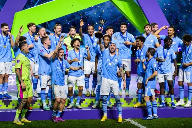 Bilder des Jahres 2023, Sport 12 Dezember Sport Themen der Woche KW51 Sport Bilder des Tages 231222 Players of Manchester City celebrate with the trophy after the FIFA Club World Cup final match between Fluminense and Manchester City on December 22, 2023 in Jeddah. Photo: Joel Marklund BILDBYRAN kod JM JM0554 bbeng fotboll football soccer fotball klubblags-vm fifa club world cup final fluminense manchester city bbauto jubel *** 231222 Players of Manchester City celebrate with the trophy after the FIFA Club World Cup final match between Fluminense and Manchester City on December 22, 2023 in Jeddah Photo Joel Marklund BILDBYRAN kod JM JM0554 bbeng fotboll football soccer fotball klubblags vm fifa club world cup final fluminense manchester city bbauto jubel  Copyright: JOELxMARKLUND BB231222JM104