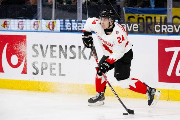 231226 Denton Mateychuk of Canada during the 2024 IIHF World Junior Championship game between Finland and Canada on December 26, 2023 in Gothenburg. Photo: Carl Sandin BILDBYRAN kod CS CS0473 ishockey Ice hockey, Eishockey jvm junior-vm u20 2024 iihf world junior championship world juniors finland canada kanada 1 bbeng Copyright: CARLxSANDIN BB231226CS008