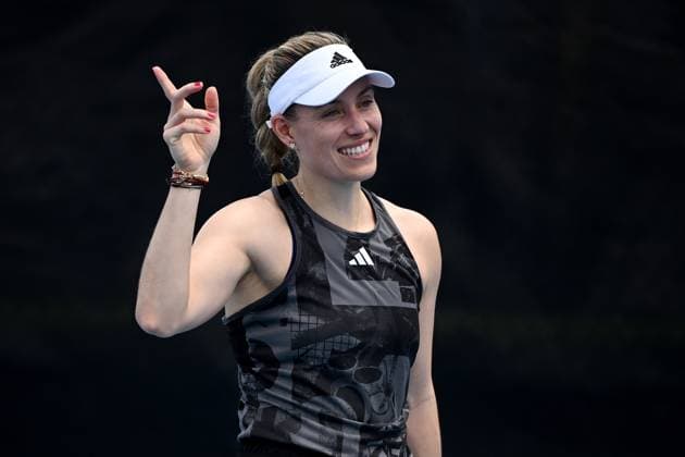 TENNIS UNITED CUP PRACTICE SYDNEY, Agelique Kerber of Germany gestures during a practice session ahead of the 2024 United Cup tennis tournament, at Sydney Olympic Park Tennis Centre in Sydney, Wednesday, December 27, 2023. ( NO ARCHIVING, EDITORIAL USE ONLY, NO USE IN BOOKS WITHOUT CONSENT SYDNEY NSW AUSTRALIA  Copyright: xDANxHIMBRECHTSx 20231227001882334903