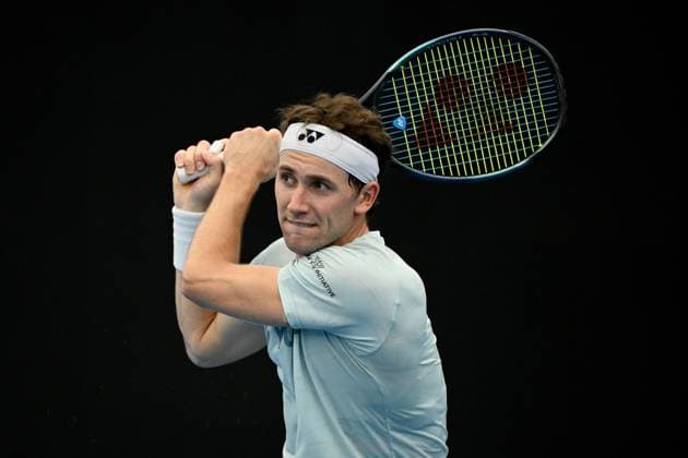 TENNIS UNITED CUP PRACTICE SYDNEY, Casper Ruud of Norway during a practice session ahead of the 2024 United Cup tennis tournament, at Sydney Olympic Park Tennis Centre in Sydney, Wednesday, December 27, 2023. ( NO ARCHIVING, EDITORIAL USE ONLY, NO USE IN BOOKS WITHOUT CONSENT SYDNEY NSW AUSTRALIA  Copyright: xDANxHIMBRECHTSx 20231227001882337037
