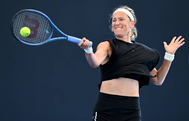 TENNIS BRISBANE INTERNATIONAL PRACTICE, Victoria Azarenka of Belarus in action during a practice session ahead of the Brisbane International tennis tournament at Queensland Tennis Centre n Brisbane, Wednesday, December 27, 2023. ( NO ARCHIVING, EDITORIAL USE ONLY, NO USE IN BOOKS WITHOUT CONSENT BRISBANE QLD AUSTRALIA  Copyright: xDARRENxENGLANDx 20231227001882373034