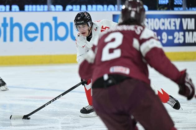 GOTHENBURG, SWEDEN 20231227 Canada s Matthew Poitras during the IIHF World Junior Championship group A Ice hockey, Eishockey match between Latvia and Canada at Scandinavium in Gothenburg, Sweden December 27, 2023. GOTHENBURG SWEDEN x9200x