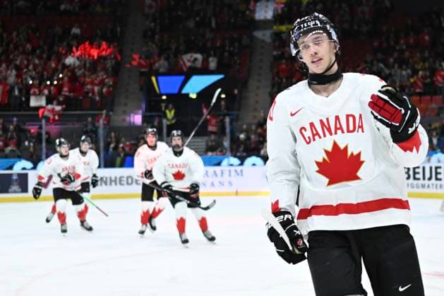 GOTHENBURG, SWEDEN 20231227 Canada s Carson Rehkopf scores 0-4 during the IIHF World Junior Championship group A Ice hockey, Eishockey match between Latvia and Canada at Scandinavium in Gothenburg, Sweden December 27, 2023. GOTHENBURG SWEDEN x9200x