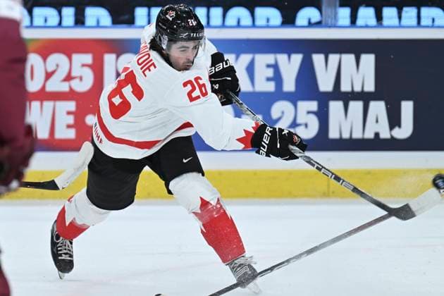GOTHENBURG, SWEDEN 20231227 Canada s Matthew Savoie during the IIHF World Junior Championship group A Ice hockey, Eishockey match between Latvia and Canada at Scandinavium in Gothenburg, Sweden December 27, 2023. GOTHENBURG SWEDEN x9200x
