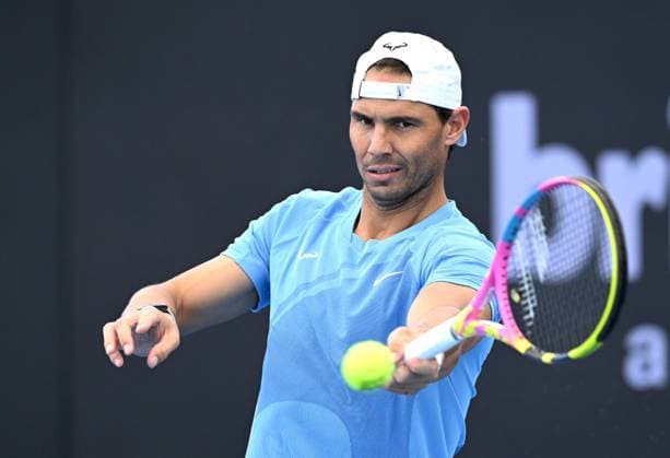 TENNIS BRISBANE INTERNATIONAL PRACTICE, Rafael Nadal of Spain is seen during a practice session ahead of the Brisbane International at the Queensland Tennis Centre in Brisbane, Thursday, December 28, 2023. ( NO ARCHIVING, EDITORIAL USE ONLY, NO USE IN BOOKS WITHOUT CONSENT BRISBANE QLD AUSTRALIA  Copyright: xDARRENxENGLANDx 20231228001882609113