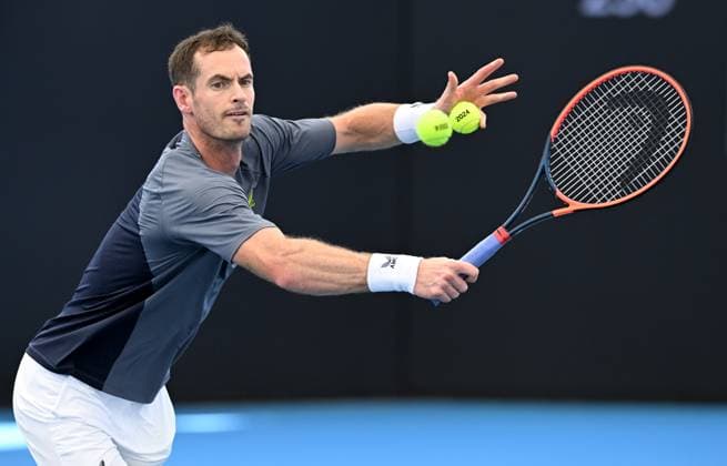TENNIS BRISBANE INTERNATIONAL PRACTICE, Andy Murray of Great Britain in action during a practice session ahead of the Brisbane International at the Queensland Tennis Centre in Brisbane, Thursday, December 28, 2023. ( NO ARCHIVING, EDITORIAL USE ONLY, NO USE IN BOOKS WITHOUT CONSENT BRISBANE QLD AUSTRALIA  Copyright: xDARRENxENGLANDx 20231228001882616682