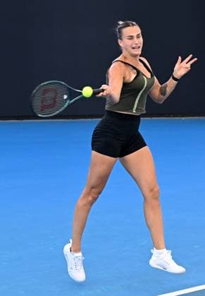 TENNIS BRISBANE INTERNATIONAL PRACTICE, Aryna Sabalenka of Belarus in action during a practice session ahead of the Brisbane International at the Queensland Tennis Centre in Brisbane, Thursday, December 28, 2023. ( NO ARCHIVING, EDITORIAL USE ONLY, NO USE IN BOOKS WITHOUT CONSENT BRISBANE QLD AUSTRALIA  Copyright: xDARRENxENGLANDx 20231228001882628893