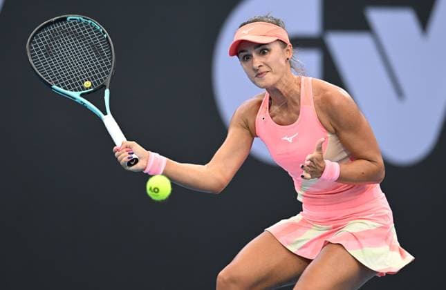 TENNIS BRISBANE INTERNATIONAL, Arina Rodionova of Australia in action against Martina Trevisan of Italy during their round 1 match on Day 1 of the 2024 Brisbane International at the Queensland Tennis Centre in Brisbane, unday, December 31, 2023. ( NO ARCHIVING, EDITORIAL USE ONLY, NO USE IN BOOKS WITHOUT CONSENT BRISBANE QUEENSLAND AUSTRALIA  Copyright: xDARRENxENGLANDx 20231231001883518928