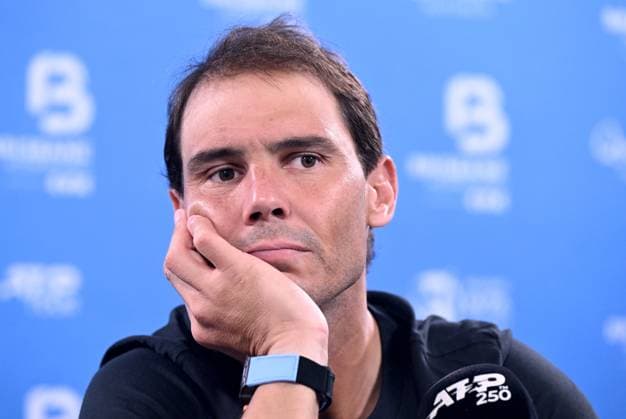 TENNIS BRISBANE INTERNATIONAL, Rafael Nadal of Spain is seen during a press conference, PK, Pressekonferenz on Day 1 of the 2024 Brisbane International at the Queensland Tennis Centre in Brisbane, unday, December 31, 2023. ( NO ARCHIVING, EDITORIAL USE ONLY, NO USE IN BOOKS WITHOUT CONSENT BRISBANE QUEENSLAND AUSTRALIA  Copyright: xDARRENxENGLANDx 20231231001883526182