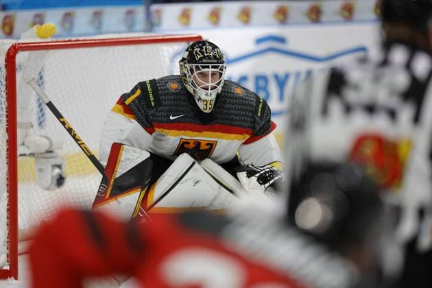 Gothenburg, SWEDEN 20231231 Germanys goalkeeper Matthias Bittner during the IIHF World Junior Championship group A Ice hockey, Eishockey match between Canada and Germany at Scandinavium in Gothenburg, Sweden December 31, 2023. Gothenburg SWEDEN x9200x