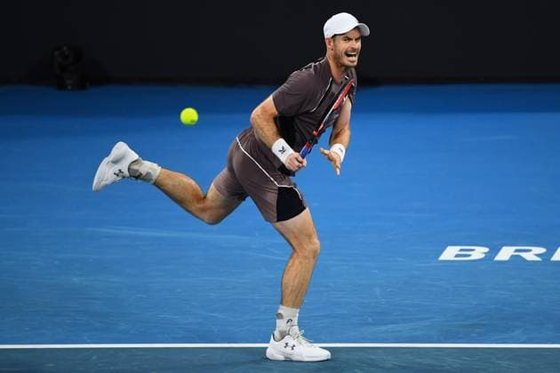 TENNIS BRISBANE INTERNATIONAL, Andy Murray in action against Grigor Dimitrov during their round one match on Day 2 of the 2024 Brisbane International at the Queensland Tennis Centre in Brisbane, Monday, January 1, 2024. NO ARCHIVING, EDITORIAL USE ONLY, NO USE IN BOOKS WITHOUT CONSENT BRISBANE QUEENSLAND AUSTRALIA  Copyright: xJONOxSEARLEx 20240101001883899418