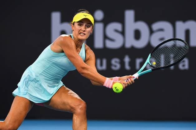 TENNIS BRISBANE INTERNATIONAL, Arina Rodionova in action against Sofia Kenin during their match on Day 3 of the 2024 Brisbane International at the Queensland Tennis Centre in Brisbane, Tuesday, January 2, 2024. ( NO ARCHIVING, EDITORIAL USE ONLY, NO USE IN BOOKS WITHOUT CONSENT BRISBANE QUEENSLAND AUSTRALIA  Copyright: xJONOxSEARLEx 20240102001884142948