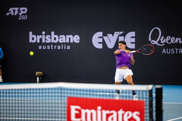 Lukas Klein Vs Sebastian Baez in the round of 32 at Brisbane international 2nd January 2024 Brisbane International Tennis Tournament, Day Three, Queensland Tennis Centre, Brisbane, Australia - 02 Jan 2024  Copyright: xBenxSymons Shutterstockx 14279942ew