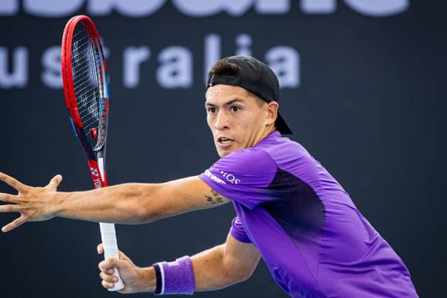 Lukas Klein Vs Sebastian Baez in the round of 32 at Brisbane international 2nd January 2024 Brisbane International Tennis Tournament, Day Three, Queensland Tennis Centre, Brisbane, Australia - 02 Jan 2024  Copyright: xBenxSymons Shutterstockx 14279942eo