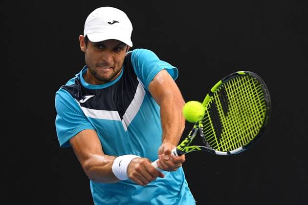TENNIS BRISBANE INTERNATIONAL, Aleksandar Vukic of Australia in action against Jordan Thompson of Australia during their match on Day 3 of the 2024 Brisbane International at the Queensland Tennis Centre in Brisbane, Tuesday, January 2, 2024. ( NO ARCHIVING, EDITORIAL USE ONLY, NO USE IN BOOKS WITHOUT CONSENT BRISBANE QUEENSLAND AUSTRALIA  Copyright: xJONOxSEARLEx 20240102001884173826