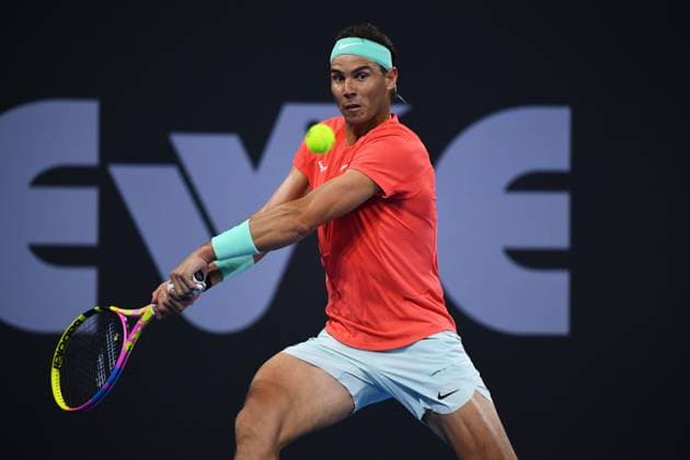 TENNIS BRISBANE INTERNATIONAL, Rafael Nadal of Spain in action against Dominic Thiem of Austria during their match on Day 3 of the 2024 Brisbane International at the Queensland Tennis Centre in Brisbane, Tuesday, January 2, 2024. ( NO ARCHIVING, EDITORIAL USE ONLY, NO USE IN BOOKS WITHOUT CONSENT BRISBANE QUEENSLAND AUSTRALIA  Copyright: xJONOxSEARLEx 20240102001884181949