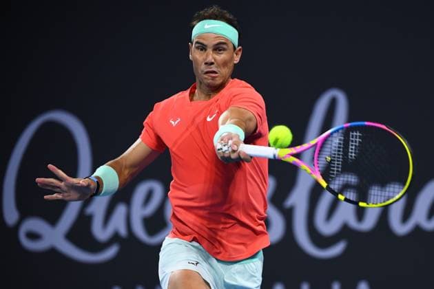 Sport Themen der Woche KW01 Sport Bilder des Tages TENNIS BRISBANE INTERNATIONAL, Rafael Nadal of Spain in action against Dominic Thiem of Austria during their match on Day 3 of the 2024 Brisbane International at the Queensland Tennis Centre in Brisbane, Tuesday, January 2, 2024. ( NO ARCHIVING, EDITORIAL USE ONLY, NO USE IN BOOKS WITHOUT CONSENT BRISBANE QUEENSLAND AUSTRALIA  Copyright: xJONOxSEARLEx 20240102001884182324
